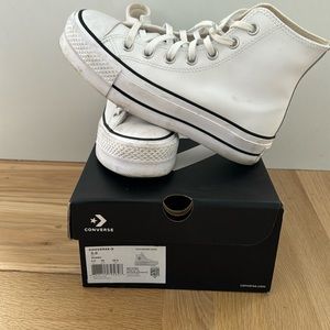 Converse- Lift Hi white leather